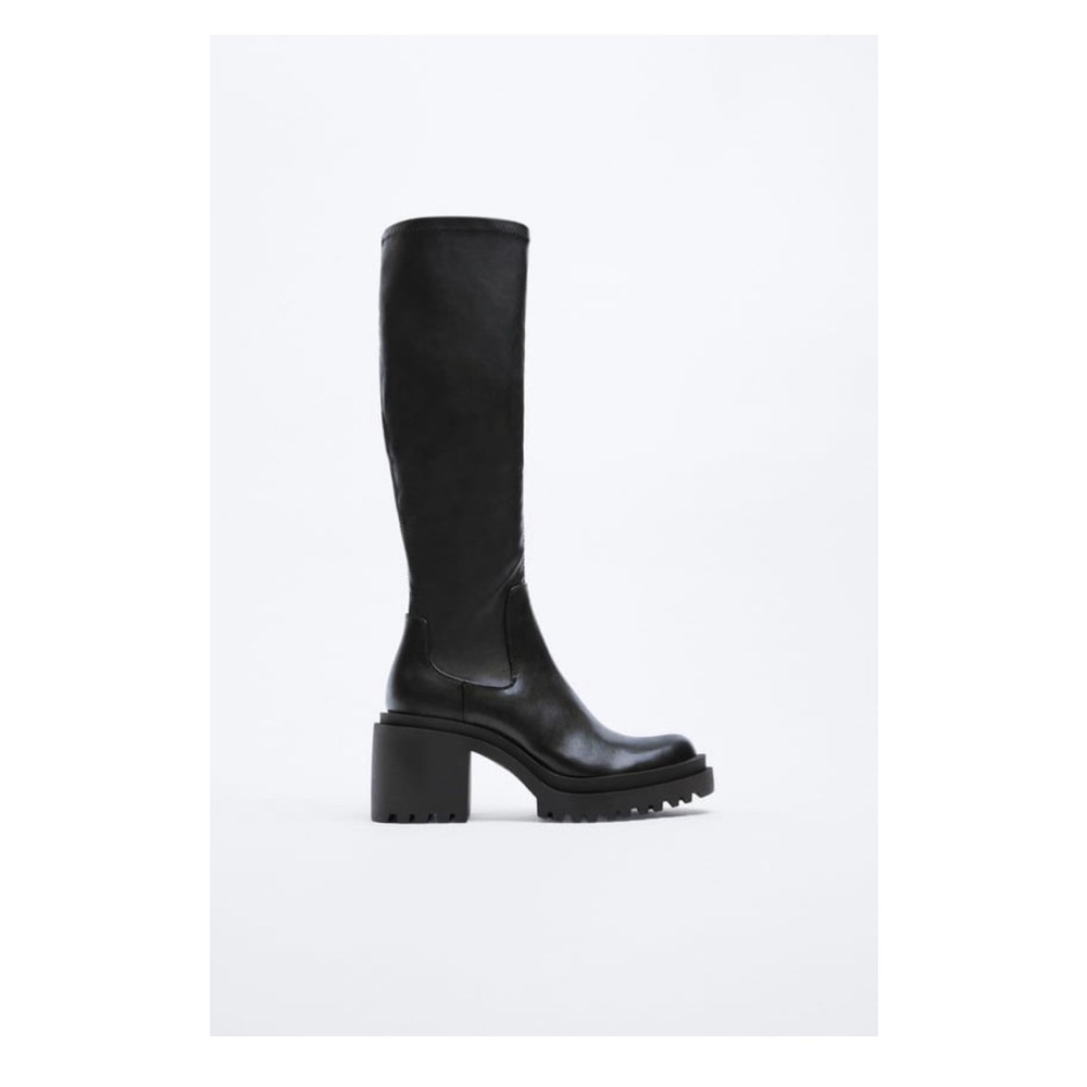ZARA Fitted Heeled Knee High Boots